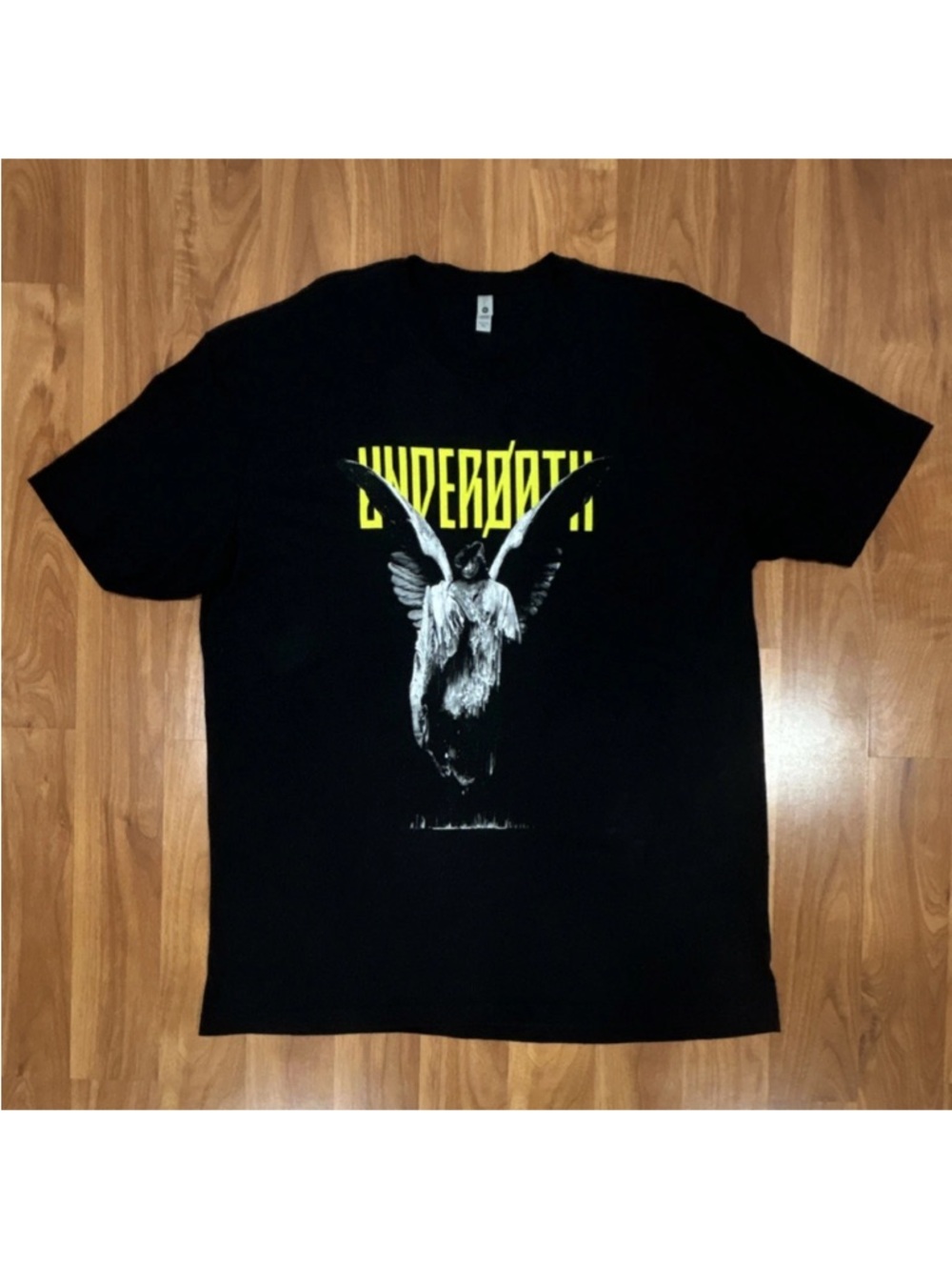 Next Level Apparel Black Short Sleeve Tee with Yellow UNDERØATH Logo